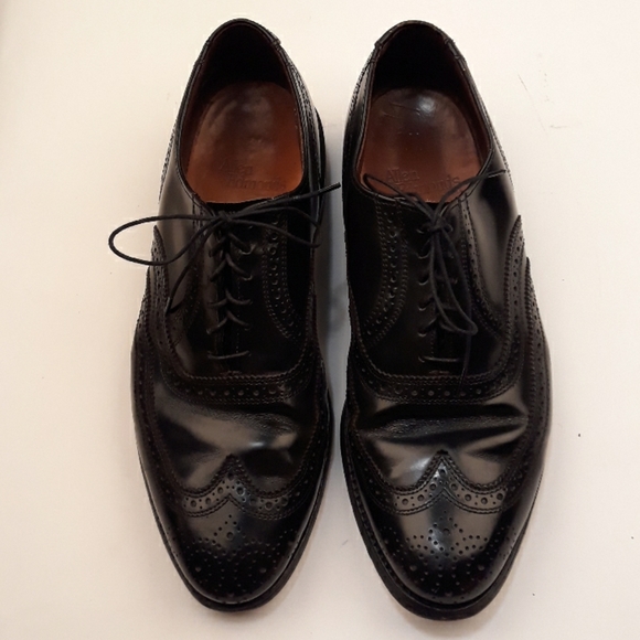 ALLEN EDMONDS Lloyd Black Leather Wing Tip Sz‎ 9 D Mens Dress Shoes - Picture 1 of 8